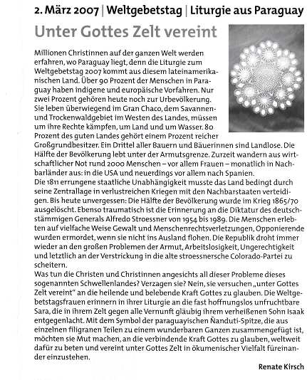 Info Weltgebetstag 2007